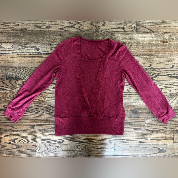 SHEIN V-Front Burgundy Sweater – Size Large - Picture 1 of 3